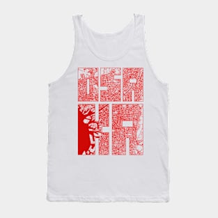 Osaka, Japan City Map Typography - Oriental Tank Top